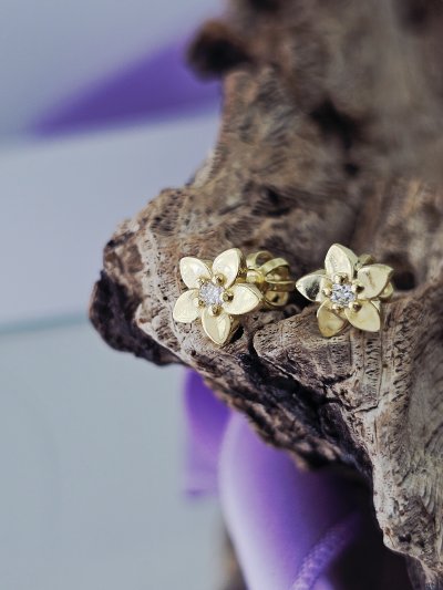 Napichovacie náušnice - diamant - LABGROWN